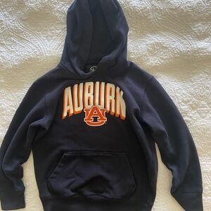 47 Navy Blue Auburn Sweater with Bold Orange Logo